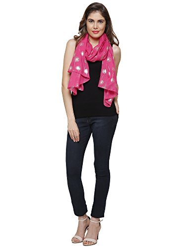 World of Shawls LADIES SCARF WITH GLITTER DANDELIONS DANDELION SCARF WRAP
