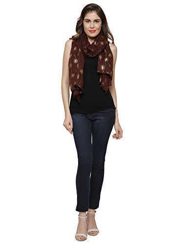 World of Shawls LADIES SCARF WITH GLITTER DANDELIONS DANDELION SCARF WRAP