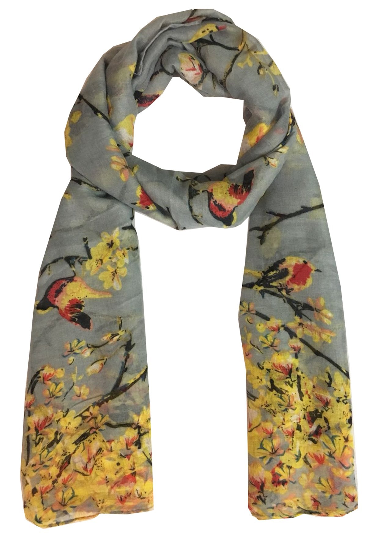 World of Shawls Women’s Lightweight Fashion Scarf – Soft Winter Wrap for Ladies, Long Shawl Scarf for Gifting, Bird & Floral Print Designs
