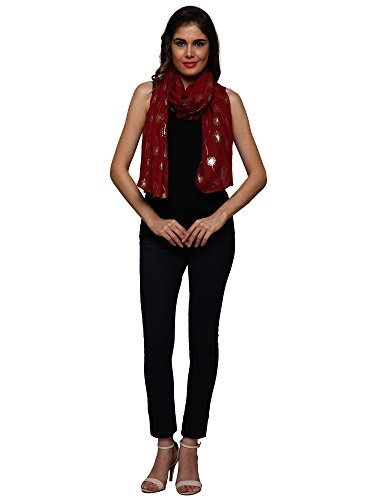 World of Shawls LADIES SCARF WITH GLITTER DANDELIONS DANDELION SCARF WRAP