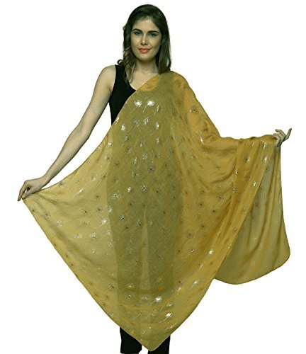 World of Shawls LADIES SCARF WITH GLITTER DANDELIONS DANDELION SCARF WRAP