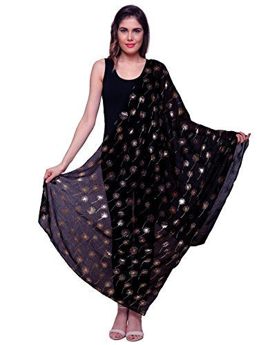 World of Shawls LADIES SCARF WITH GLITTER DANDELIONS DANDELION SCARF WRAP