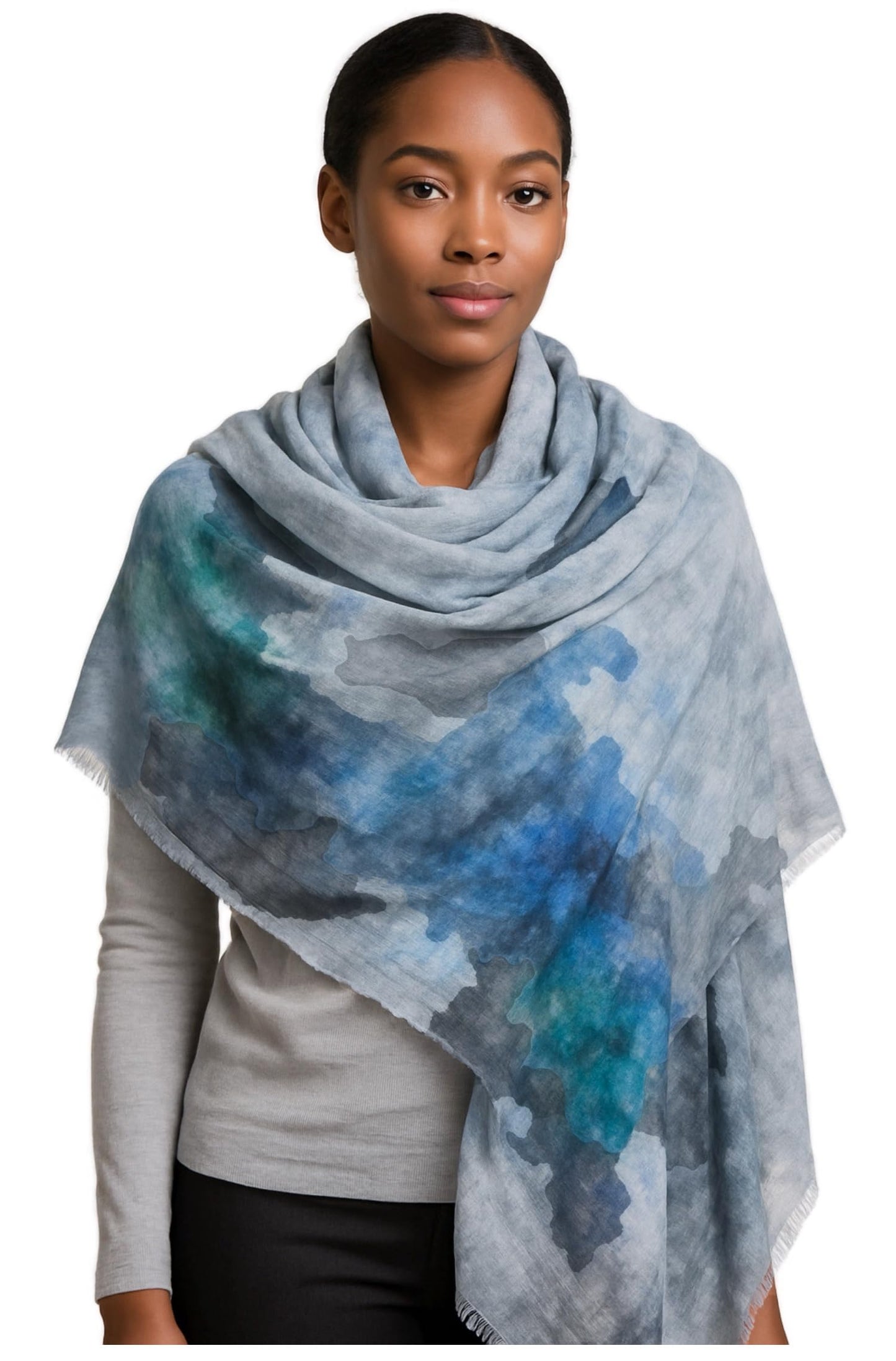 World of Shawls Women’s Artistic Watercolor Scarf – Soft Lightweight Wrap Shawl – Fashion Accessory for All Seasons