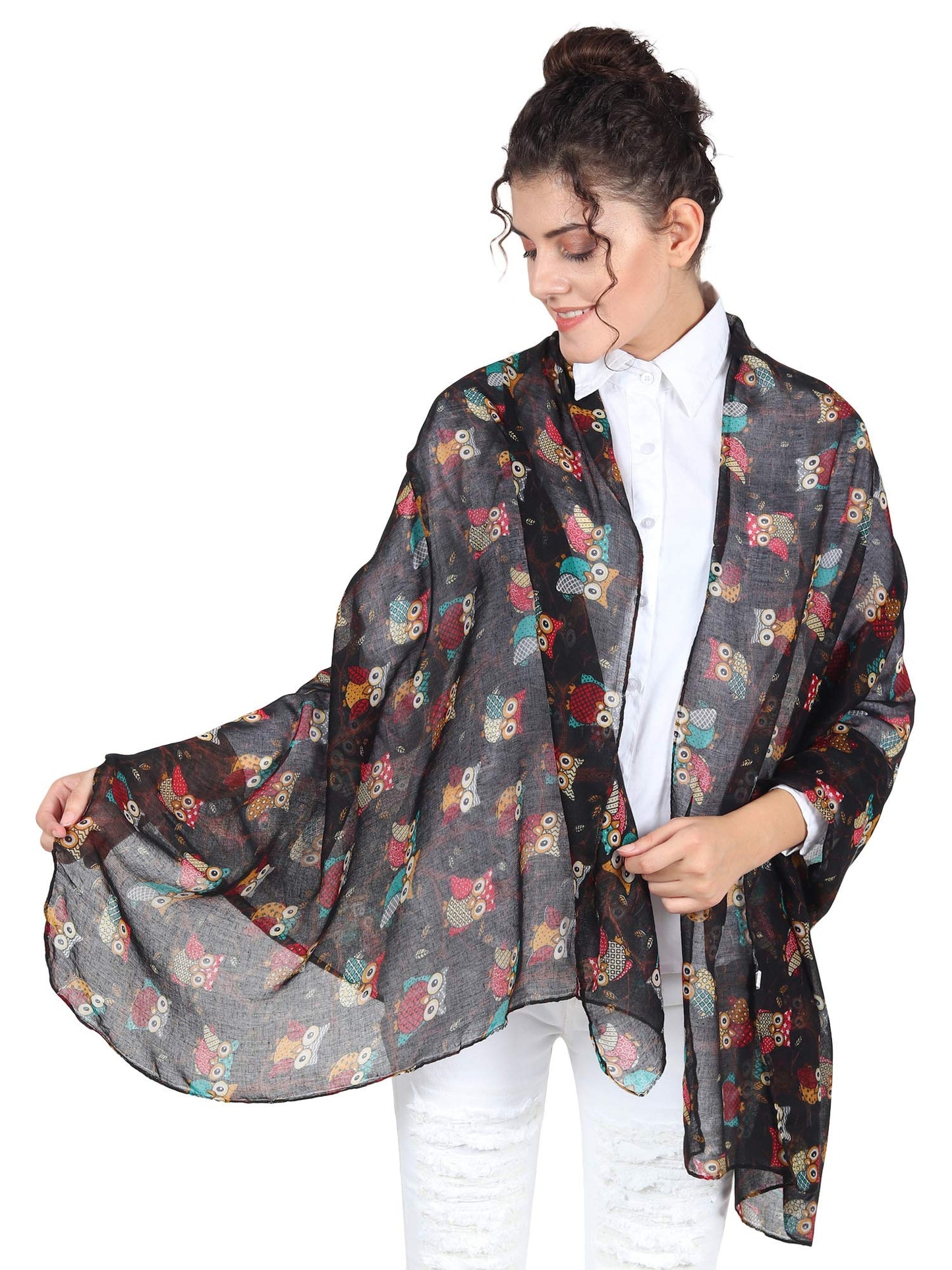 World of Shawls Women’s Lightweight Fashion Scarf – Soft Winter Wrap for Ladies, Long Shawl Scarf for Gifting, Bird & Floral Print Designs