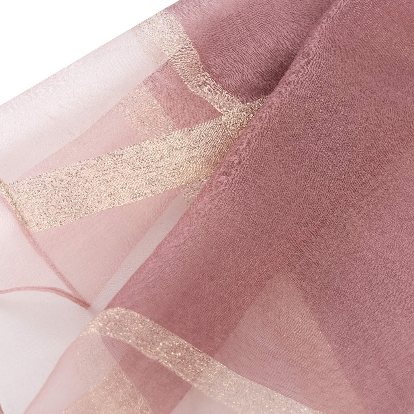 World of Shawls Sheer Double Texture and Two Tone with Gold Shimmer Border Scarf Wrap Stole Occasion Party Prom Wedding Event