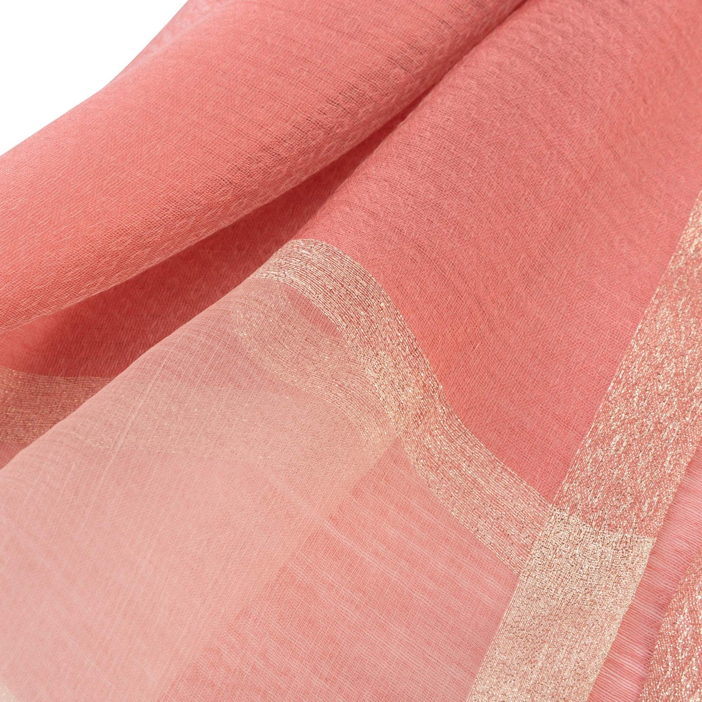 World of Shawls Sheer Double Texture and Two Tone with Gold Shimmer Border Scarf Wrap Stole Occasion Party Prom Wedding Event