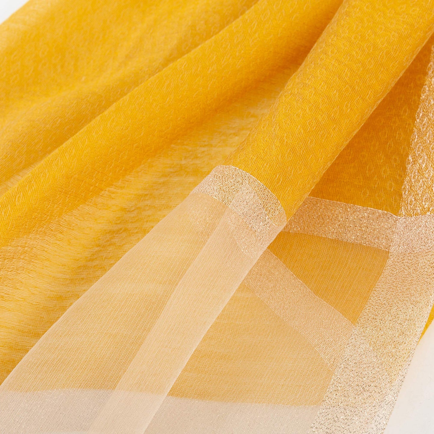World of Shawls Sheer Double Texture and Two Tone with Gold Shimmer Border Scarf Wrap Stole Occasion Party Prom Wedding Event