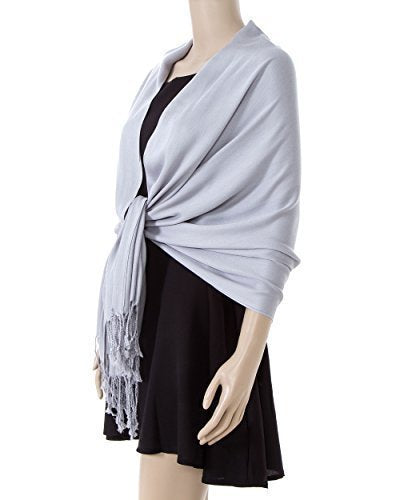 World of Shawls NEW HIGH QUALITY SILKY CASHMERE FEEL PASHMINA SHAWL/SCARF/WRAP