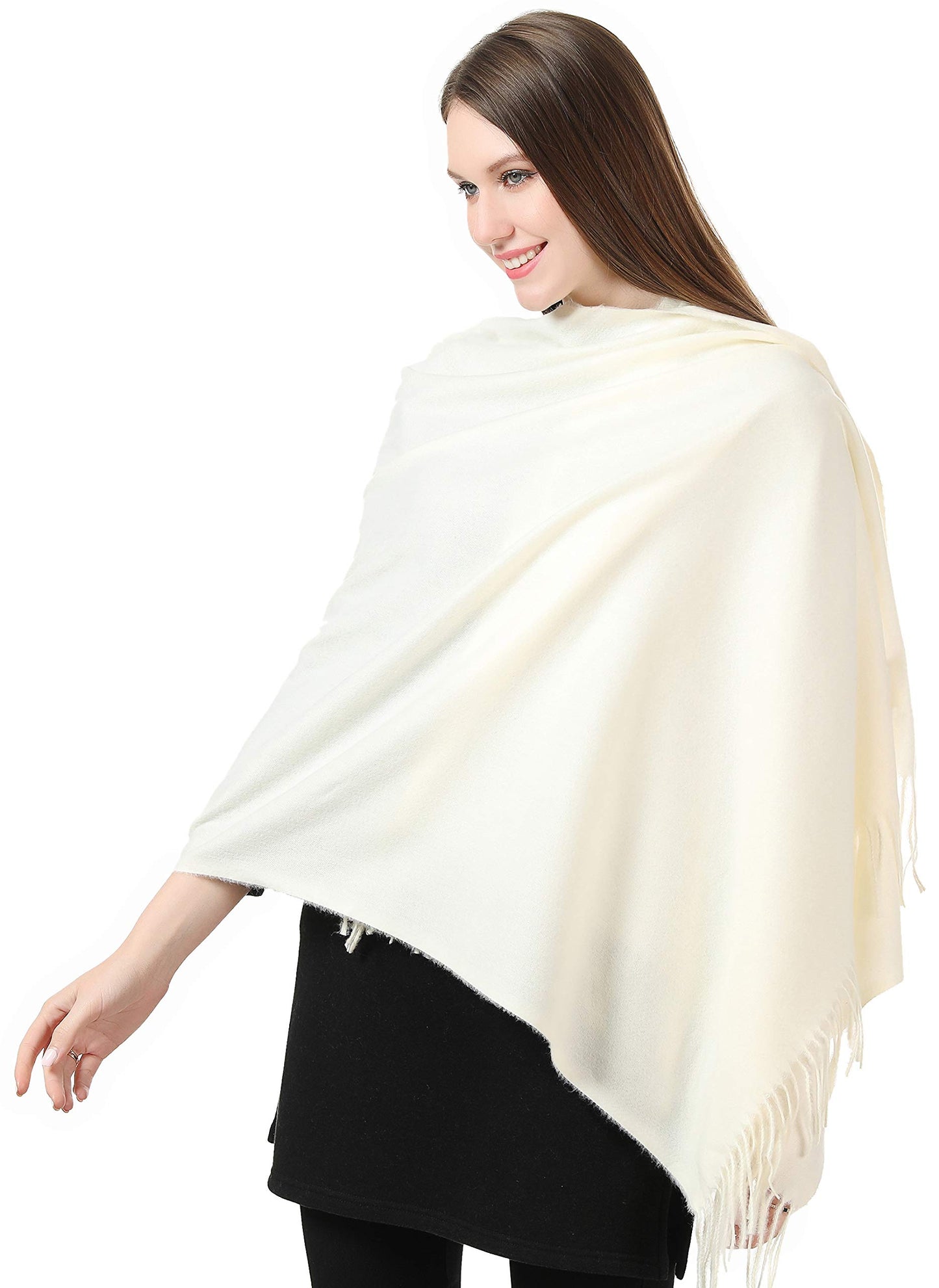 World of Shawls Cashmere Feel Winter Blanket Ladies Scarf Pashmina Shawls and Wraps for Wedding Scarves for Women Winter