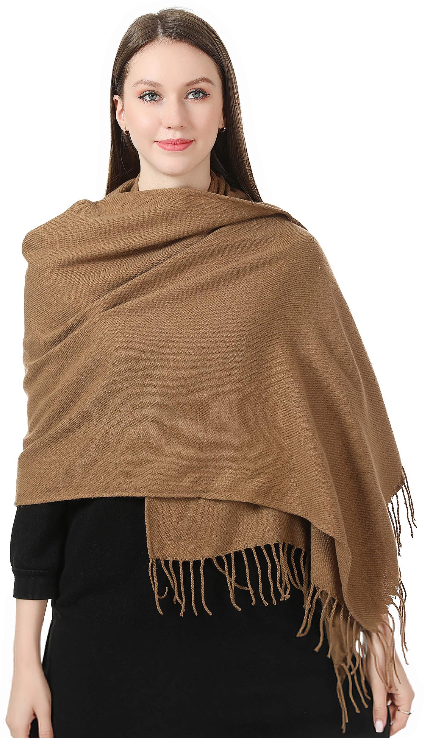 World of Shawls Cashmere Feel Winter Blanket Ladies Scarf Pashmina Shawls and Wraps for Wedding Scarves for Women Winter