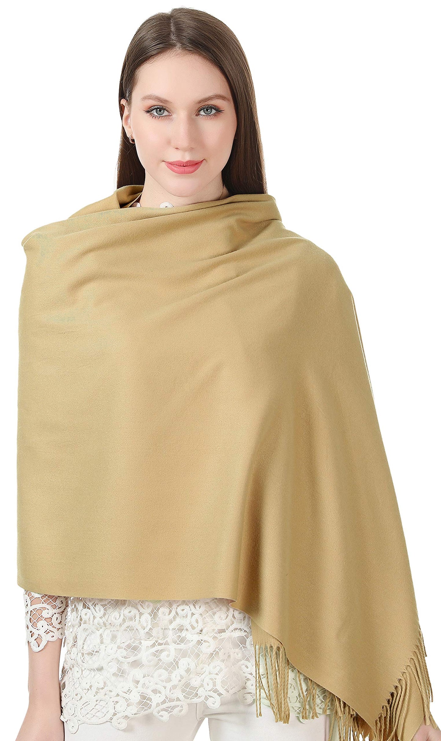 World of Shawls Cashmere Feel Winter Blanket Ladies Scarf Pashmina Shawls and Wraps for Wedding Scarves for Women Winter