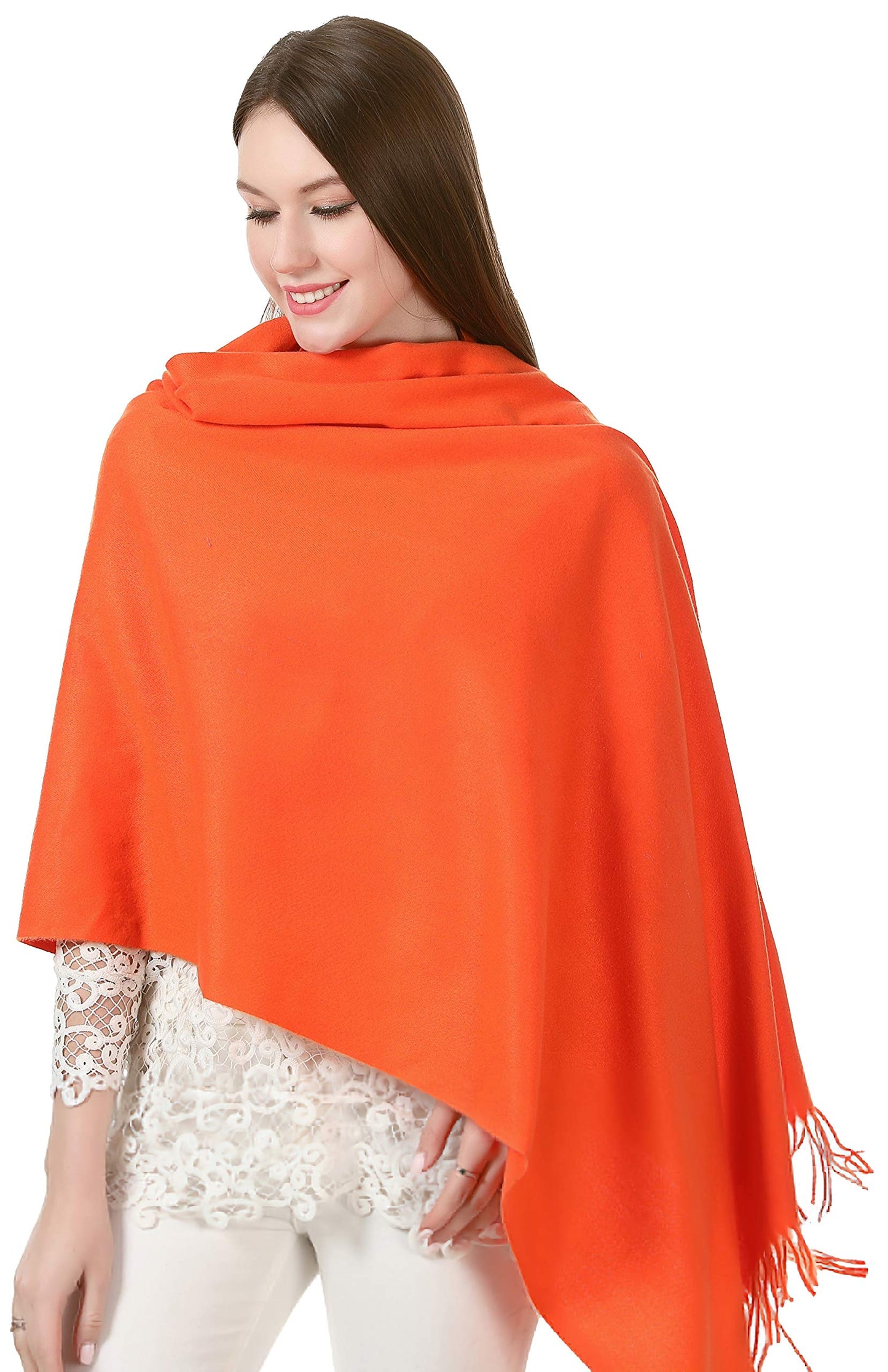 World of Shawls Cashmere Feel Winter Blanket Ladies Scarf Pashmina Shawls and Wraps for Wedding Scarves for Women Winter