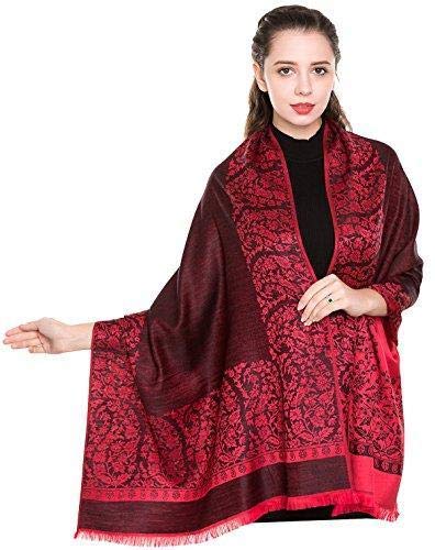 World of Shawls Reversible/Two Sided Print Self Embossed Pashmina Feel Wrap Scarf Stole Scarves Shawl