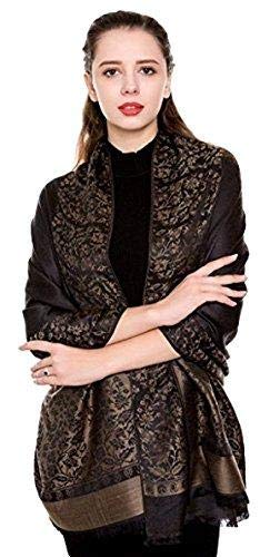 World of Shawls Reversible/Two Sided Print Self Embossed Pashmina Feel Wrap Scarf Stole Scarves Shawl