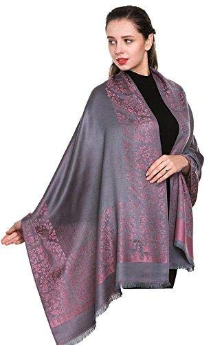 World of Shawls Reversible/Two Sided Print Self Embossed Pashmina Feel Wrap Scarf Stole Scarves Shawl