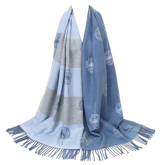 World of Shawls WINTER WARMER Reversible Thick Long DANDELION Print Fashion Scarf Blanket Wrap
