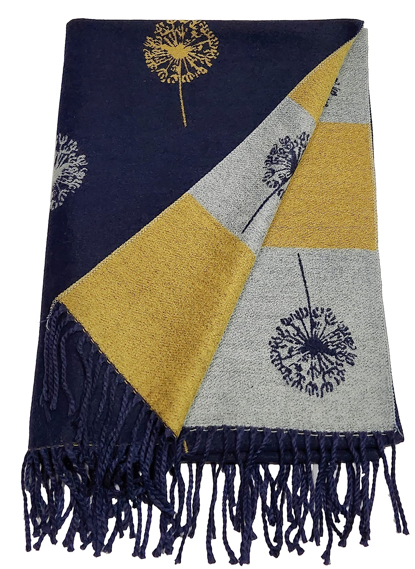 World of Shawls WINTER WARMER Reversible Thick Long DANDELION Print Fashion Scarf Blanket Wrap