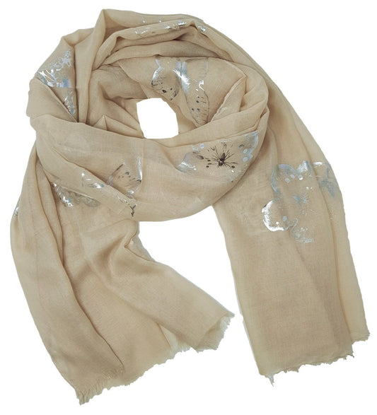World of Shawls New Ladies Womens Glitter Foil Sparkle Print Scarf Scarves