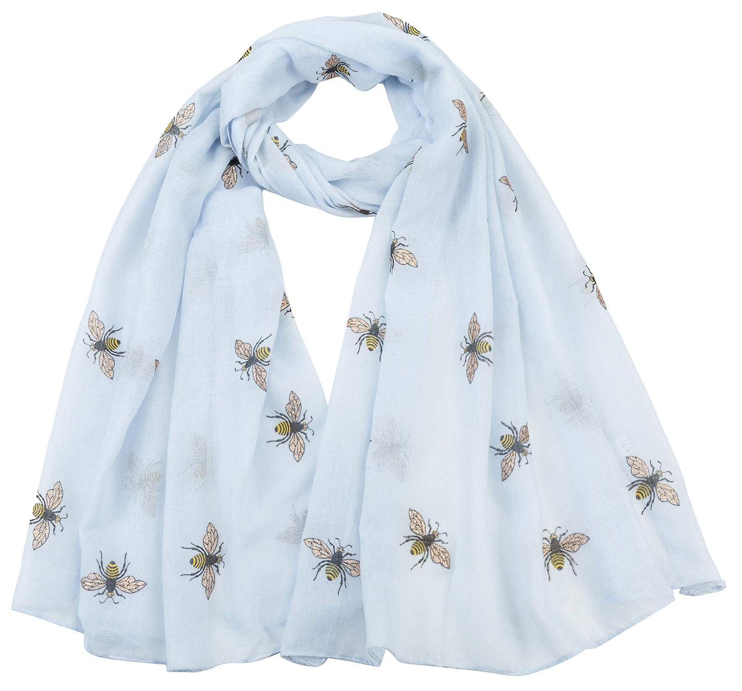 World of Shawls Ladies Girls Women's Glitter Bumble Bees Scarves Wraps Shawl Soft Scarf