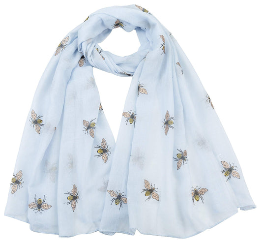World of Shawls Ladies Girls Women's Glitter Bumble Bees Scarves Wraps Shawl Soft Scarf