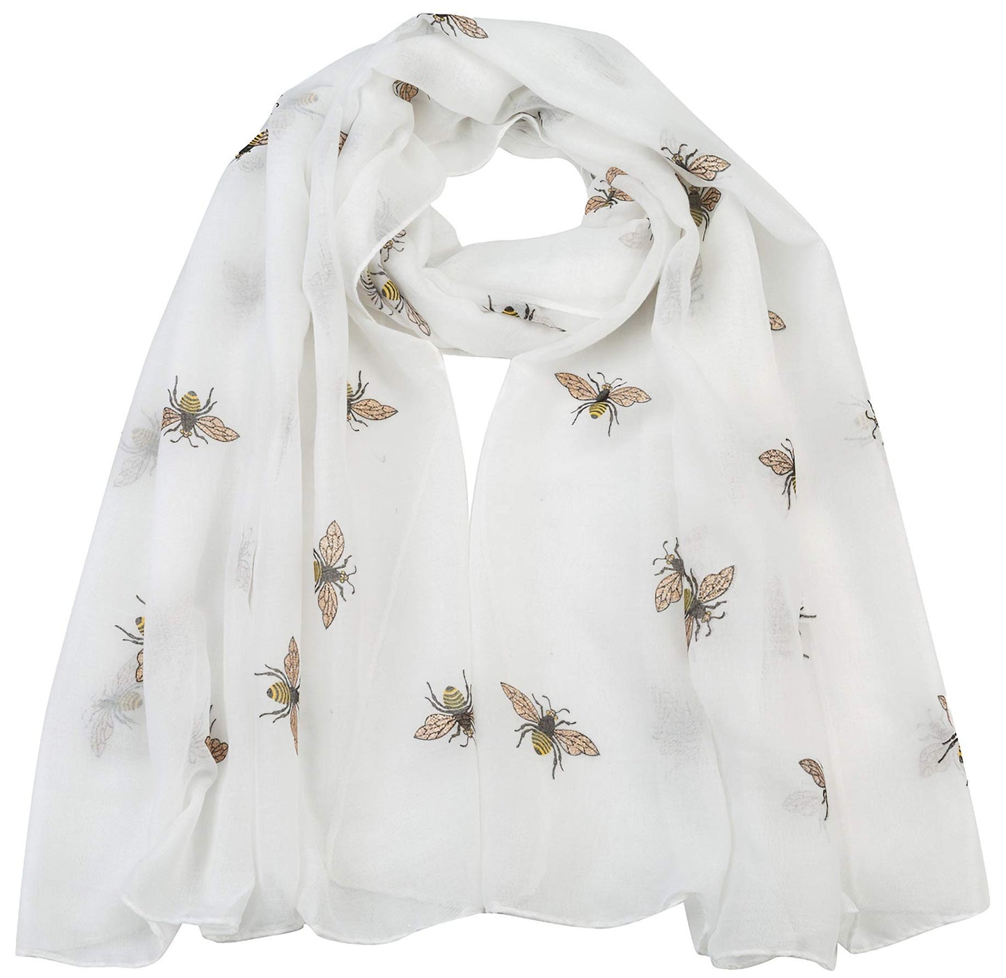 World of Shawls Ladies Girls Women's Glitter Bumble Bees Scarves Wraps Shawl Soft Scarf