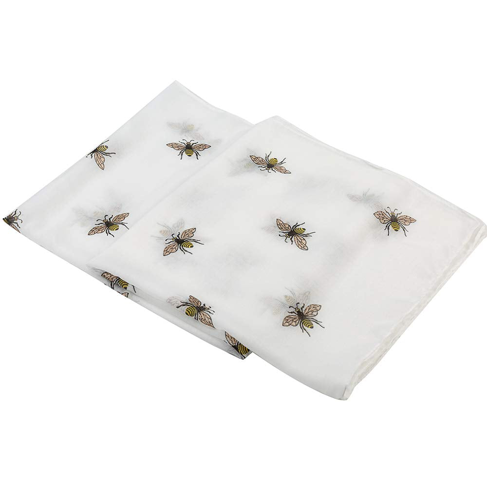World of Shawls Ladies Girls Women's Glitter Bumble Bees Scarves Wraps Shawl Soft Scarf