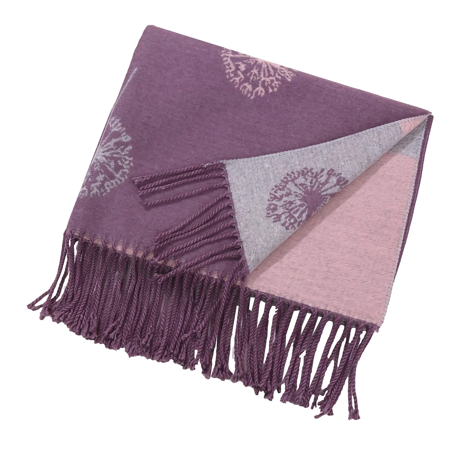 World of Shawls WINTER WARMER Reversible Thick Long DANDELION Print Fashion Scarf Blanket Wrap