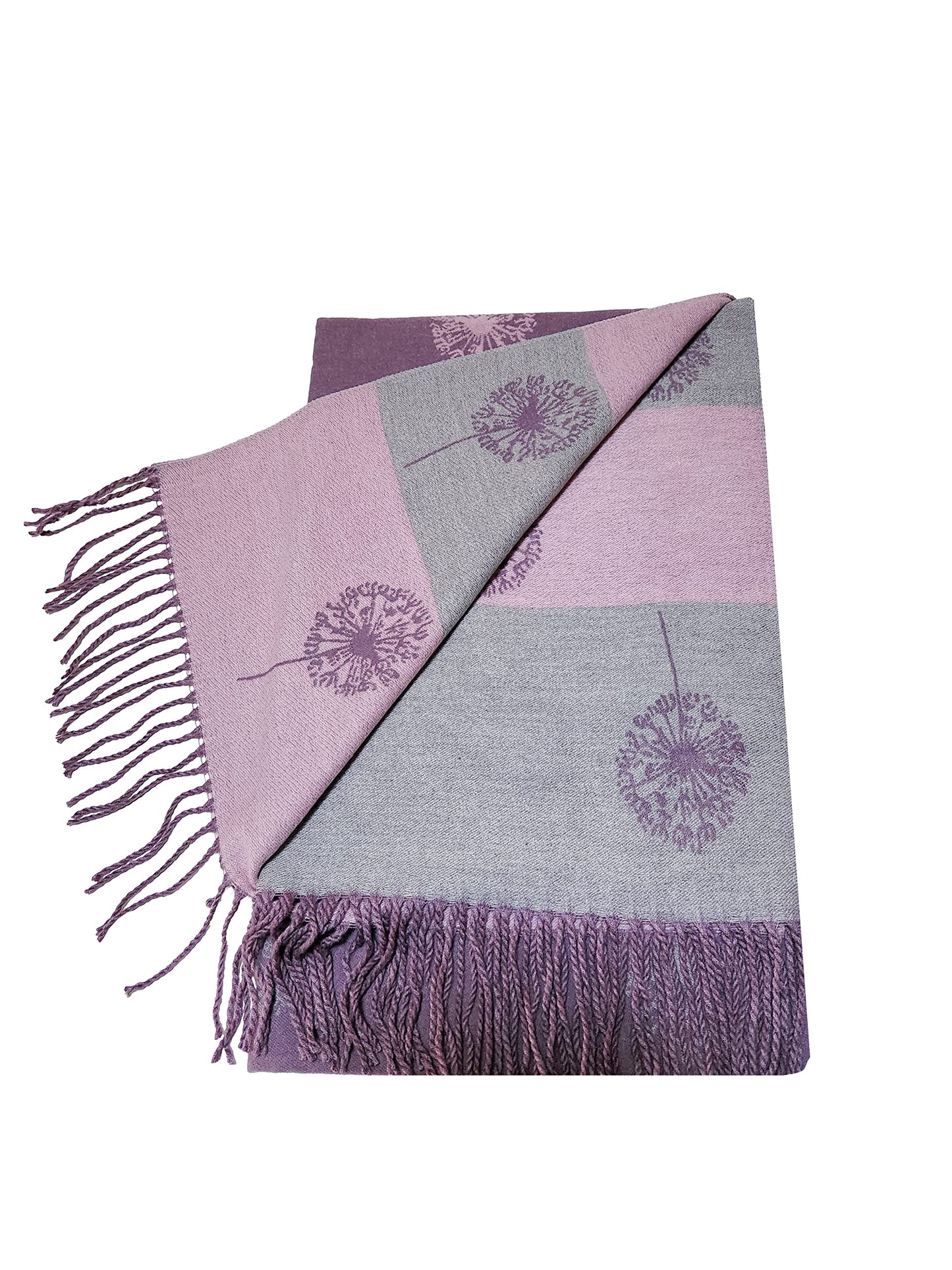 World of Shawls WINTER WARMER Reversible Thick Long DANDELION Print Fashion Scarf Blanket Wrap