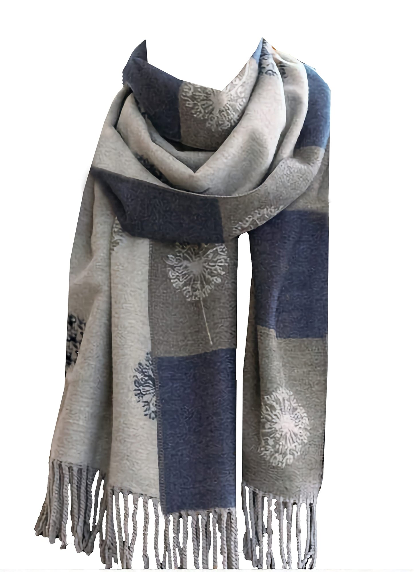 World of Shawls WINTER WARMER Reversible Thick Long DANDELION Print Fashion Scarf Blanket Wrap