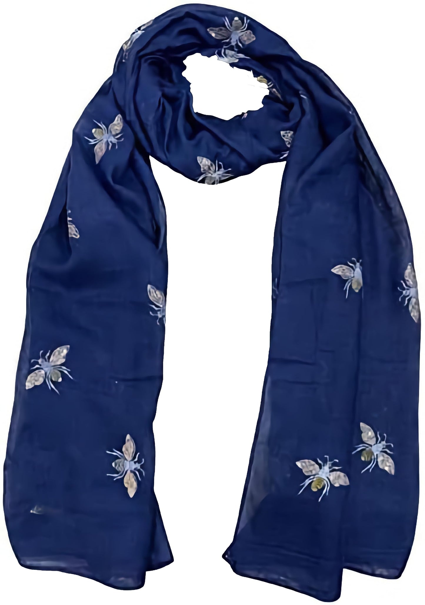 World of Shawls Ladies Girls Women's Glitter Bumble Bees Scarves Wraps Shawl Soft Scarf