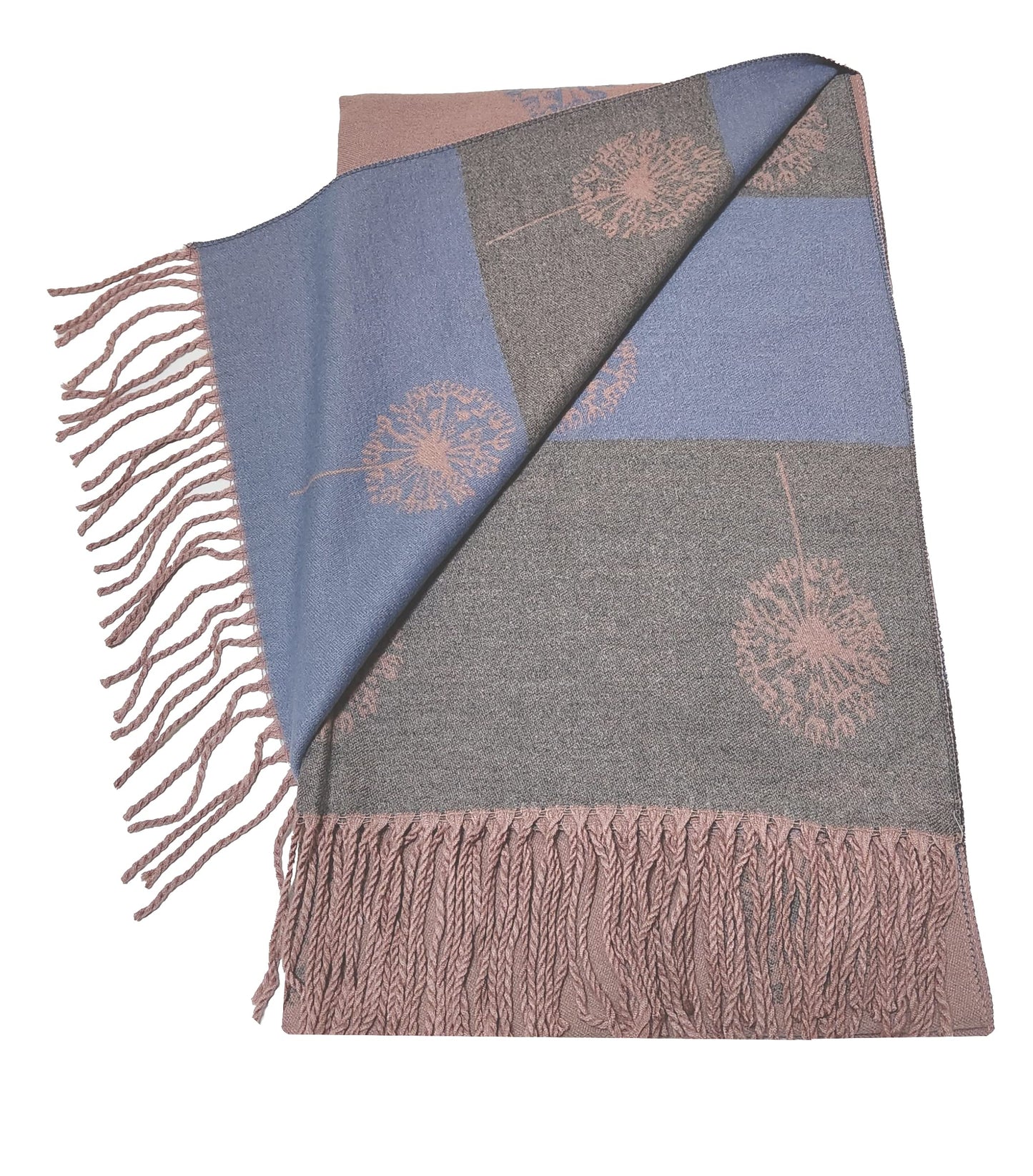World of Shawls WINTER WARMER Reversible Thick Long DANDELION Print Fashion Scarf Blanket Wrap
