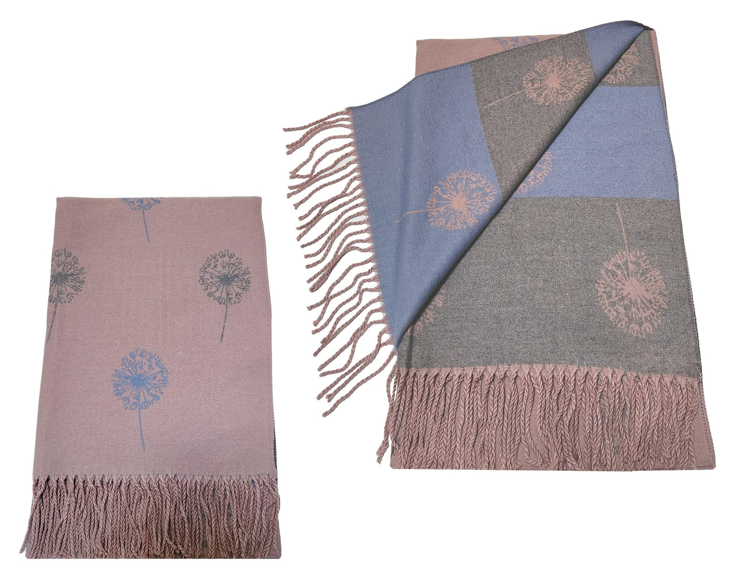 World of Shawls WINTER WARMER Reversible Thick Long DANDELION Print Fashion Scarf Blanket Wrap
