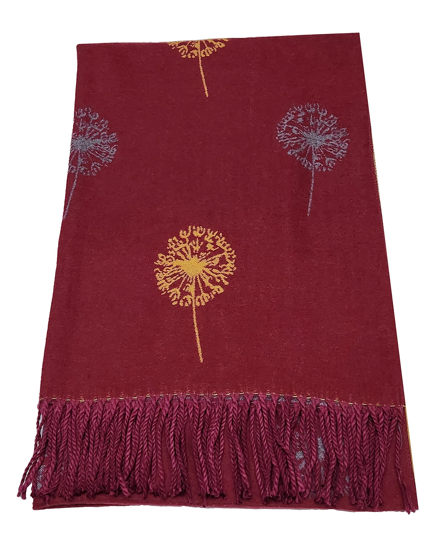 World of Shawls WINTER WARMER Reversible Thick Long DANDELION Print Fashion Scarf Blanket Wrap
