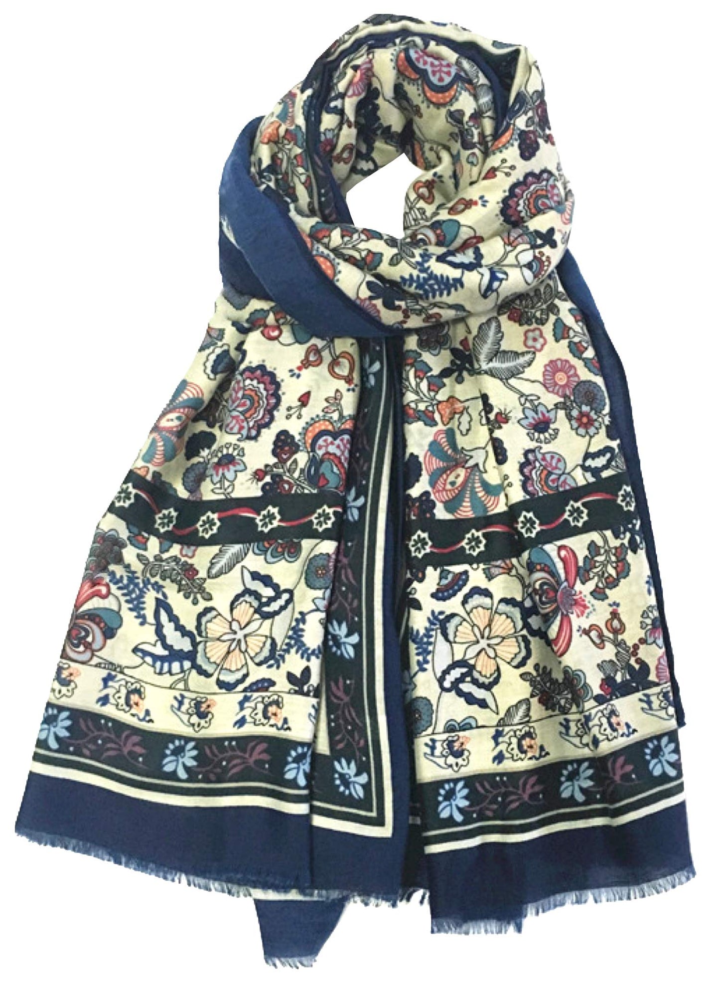 World of Shawls Classy Picturesque Fully Floral Printed Scarf for Women Ladies Shawl Wrap Stole
