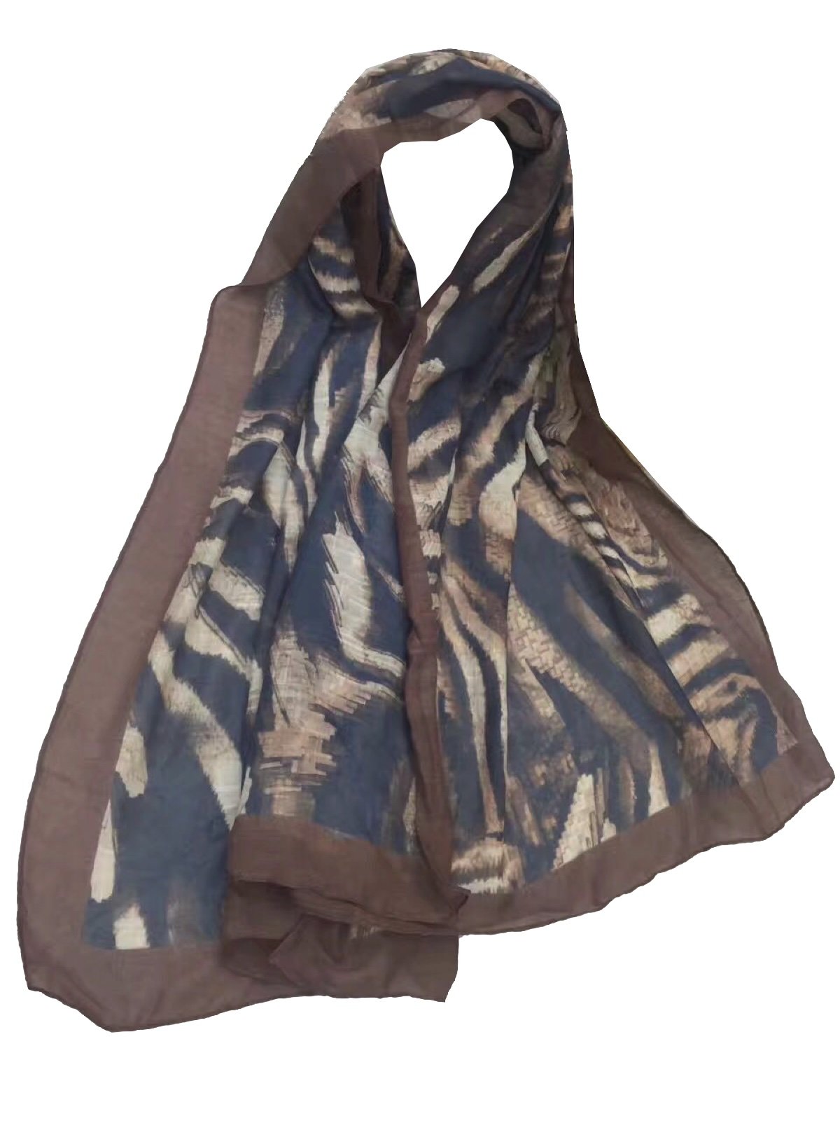 World of Shawls Tiger Print Scarf Wrap Sarong Shawl Scarves for Women Ladies - Navy Black Brown Grey Maroon Mustard Dusky Pink