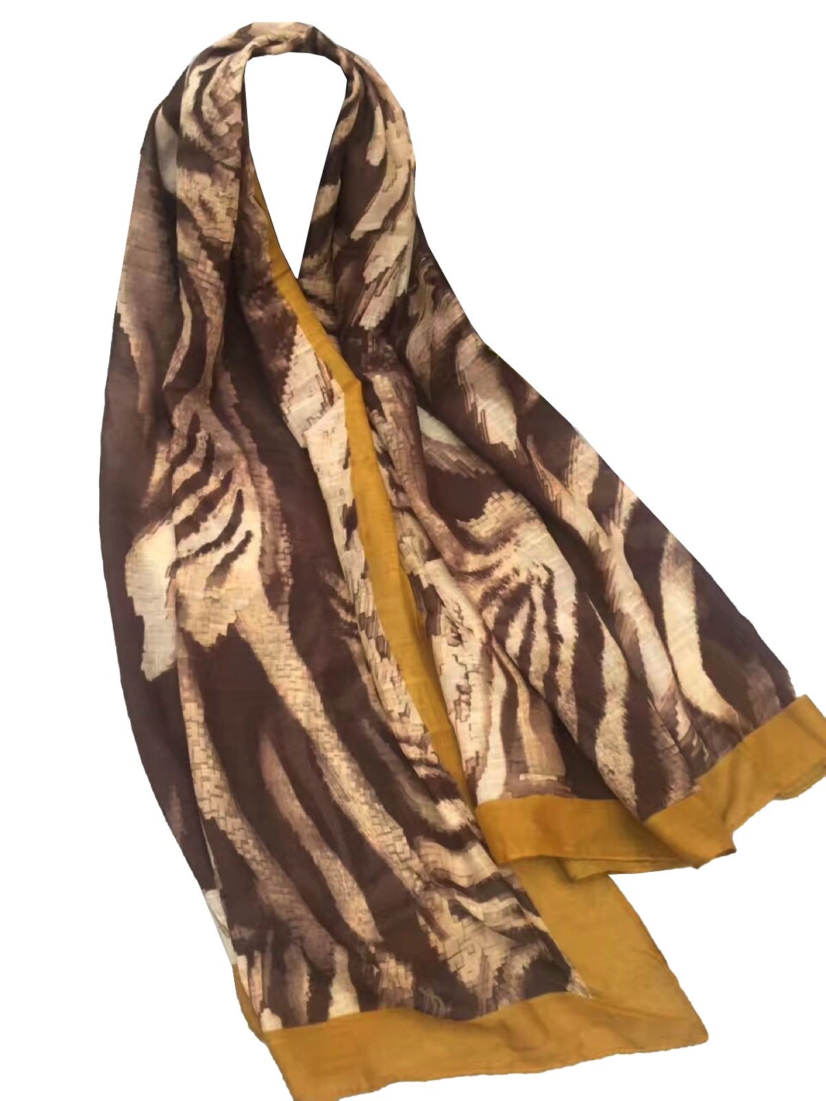 World of Shawls Tiger Print Scarf Wrap Sarong Shawl Scarves for Women Ladies - Navy Black Brown Grey Maroon Mustard Dusky Pink