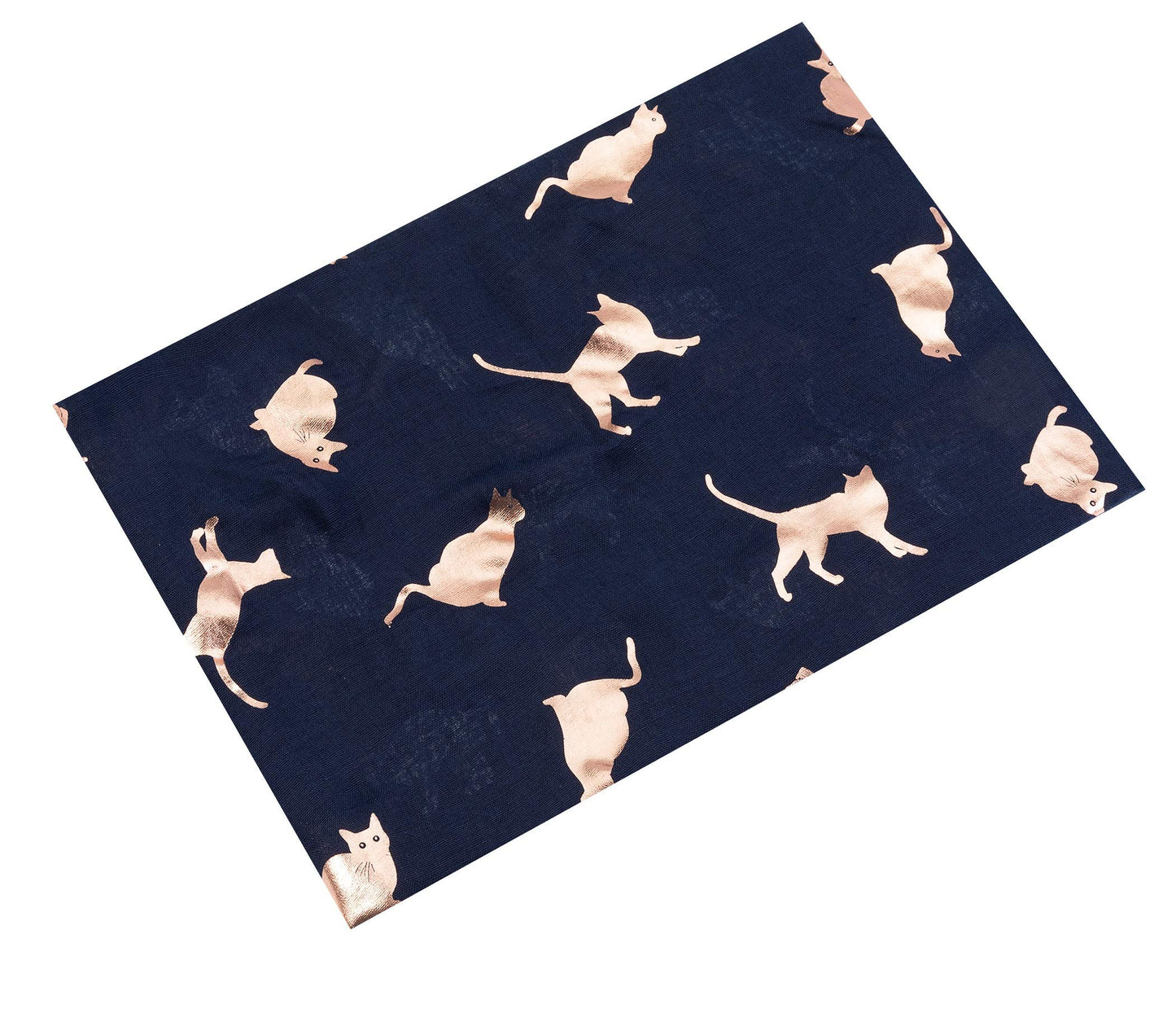 World of Shawls New Ladies Women's Rose Gold Cat Print Glitter Foil Sparkle Scarf Scarves