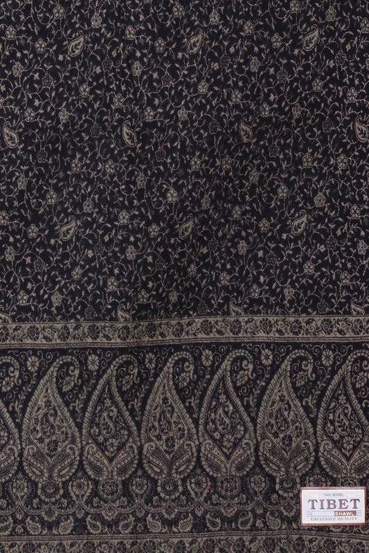 OverSized Winter Paisley Wool Blend Shawl - 100x200 Cm with Heritage Label and Fringed Edges
