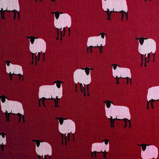 Mnixy Girl's Women's Scarf with Sheep Print Design, Red, 90cm180cm