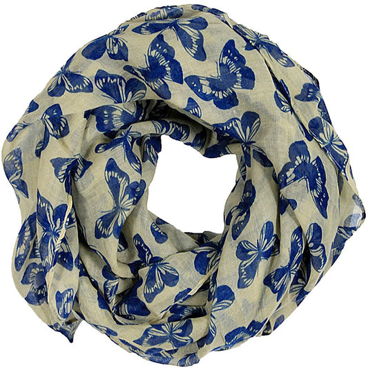 Butterfly print women scarves (Navy butterfly)