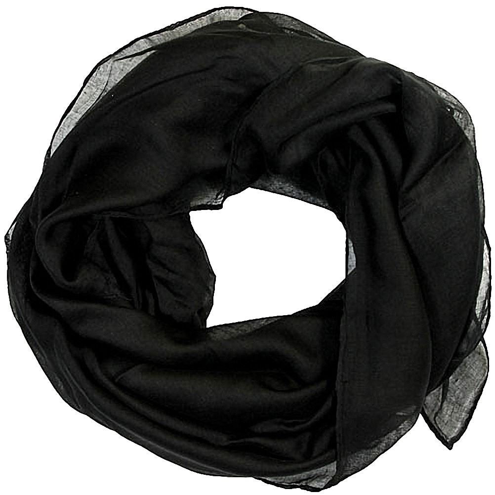 Women scarves plain lightweight all seasons shawl (Black)