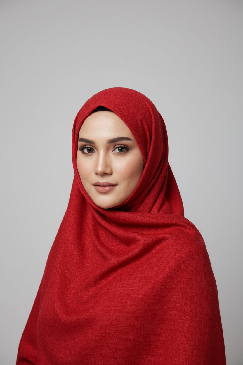 Women scarves plain lightweight all seasons shawl (Red)
