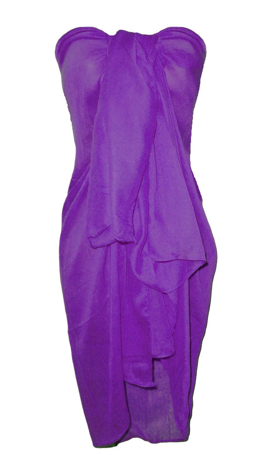 Chiffon Sarong, Widest Choice of Colours & Designs:Purple