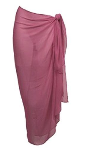 Chiffon Sarong Pareo Wrap Skirt Beach Towel Large Assortment of Colours One Size Red, red - red, One Size