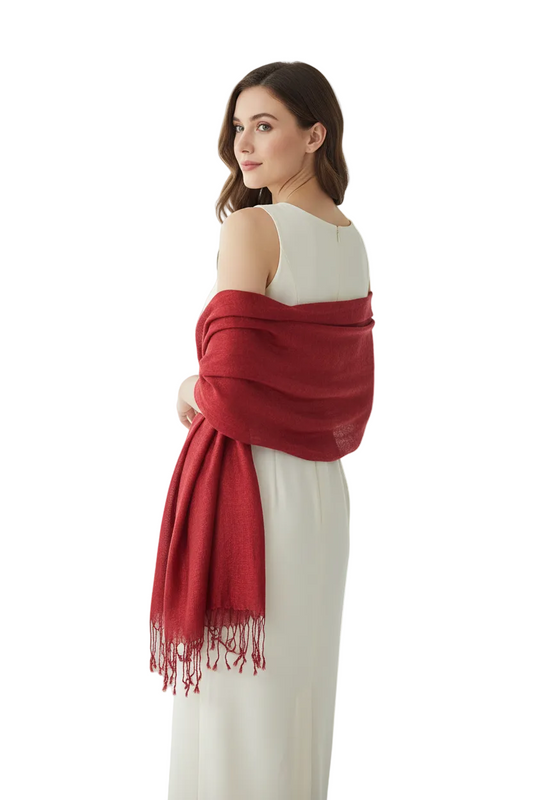 Unisex Indian Pashmina Scarf with Tassels – Soft Lightweight Shawl Wrap