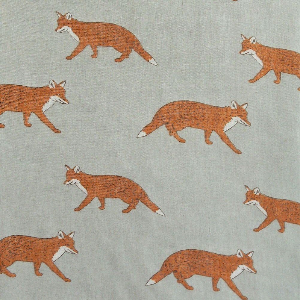 Grey Fox Print Scarf for Women – Large Lightweight Shawl Wrap