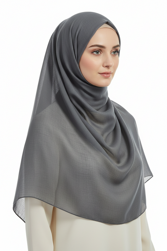 Charcoal Grey Women’s Lightweight Plain Scarf – All-Season Shawl